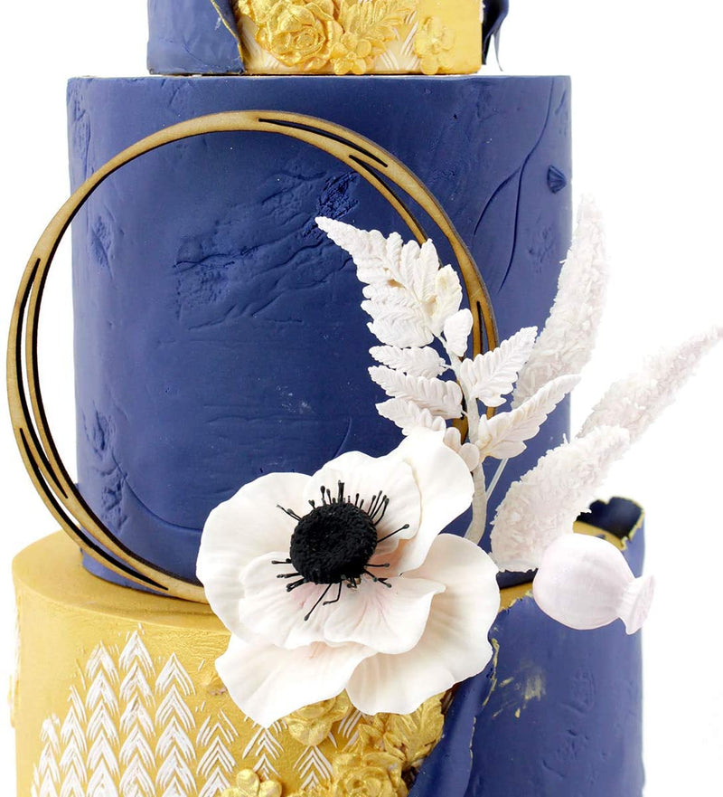 Cake Topper - Twisted Flower Hoop Wooden Cake Topper