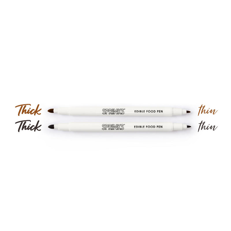 Edible Food Pens - Essentlals Black & Brown 3 piece Set - Sprinks