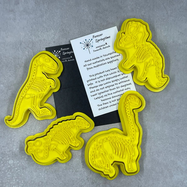 Cookie Cutter & Embosser Set - Foursome Roarsome Dinos (Set of 4 Dinosaurs)