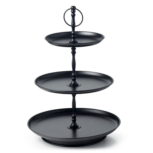 Cupcake Stand - 3 tier Galvanised Black High Tea / Cupcake Tower