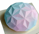 Silicone Mould / Cake Pan - Geometric Hemisphere 3D - 6 inch