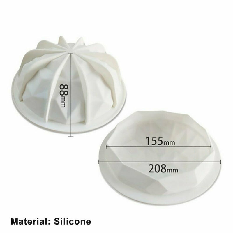 Silicone Mould / Cake Pan - Geometric Hemisphere 3D - 6 inch
