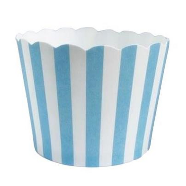 Cupcake Cups - Blue Stripe Self Standing Baking Cups 25pk