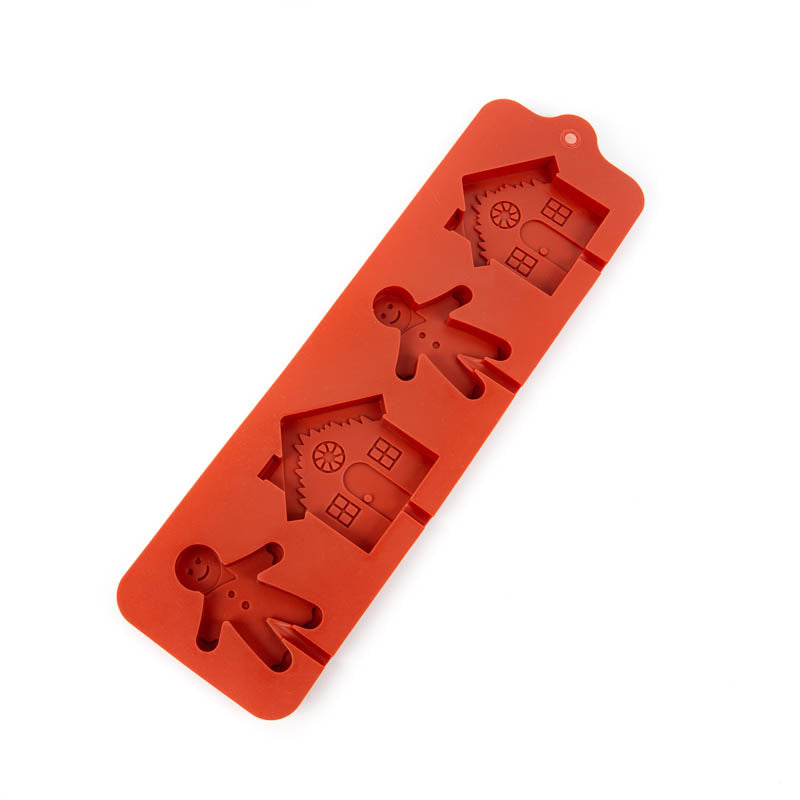 Silicone Chocolate Mould - Gingerbread Man & House Lollipop