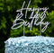 Cake Topper - Happy Birthday V4 - Pearl White - Metal Topper
