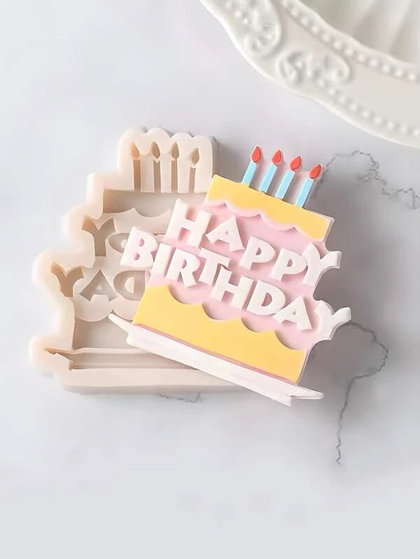 Silicone Mould - Happy Birthday Cake