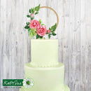 Cake Topper - Twisted Flower Hoop Wooden Cake Topper