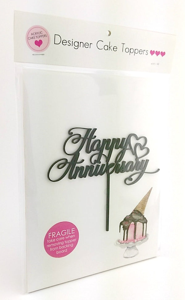 Happy Anniversary - Acrylic Cake Topper - Designer Toppers