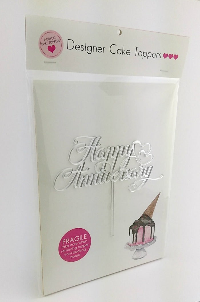 Happy Anniversary - Acrylic Cake Topper - Designer Toppers