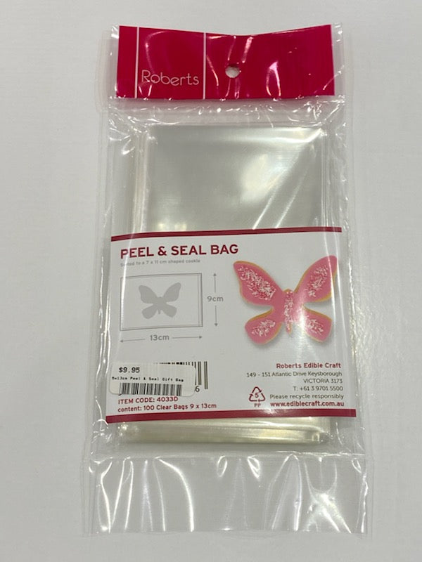 Gift Bags - Clear Peel & Seal Cookie Bags 9 x 13cm - Bulk 100pk