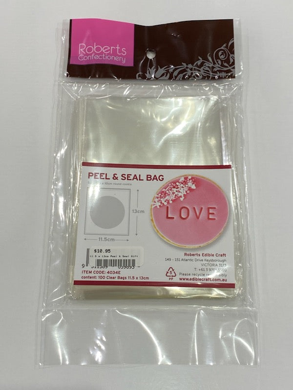 Gift Bags - Clear Peel & Seal Cookie Bags 9.5 x 9.5cm - Bulk 100pk