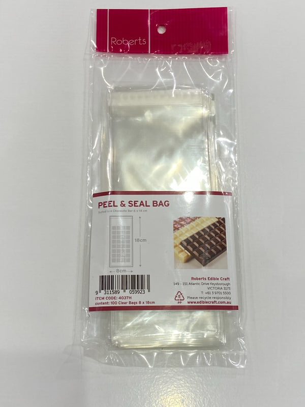 Gift Bags - Clear Peel & Seal Cookie Bags 8 x 18cm - Bulk 100pk