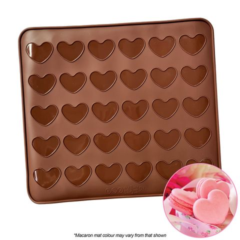 Macaron Mat - Heart Shape 30 Cavities Silicone Baking Mat