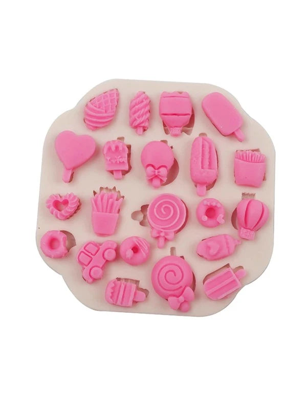 Silicone Mould - Mini Car, Fries & Sweet Treats