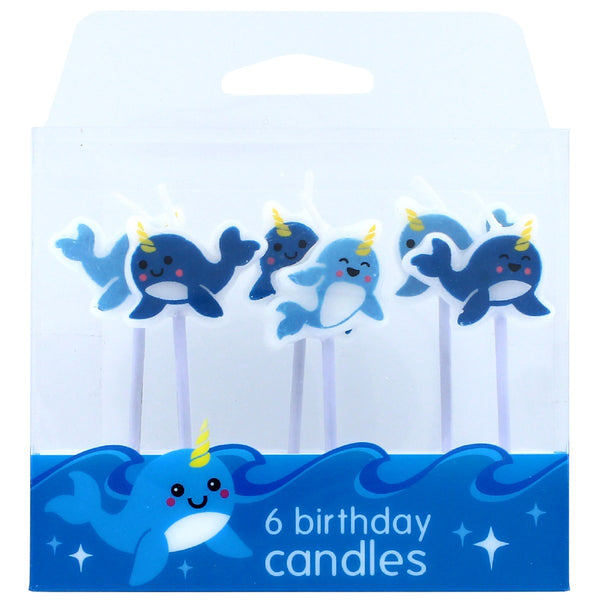 Candles: Narwhal 6pk (Horned Whale)