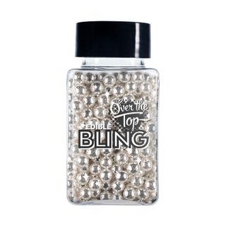 Sprinkles: Silver Pearls (Cachous) 4mm 70g - Over The Top Bling