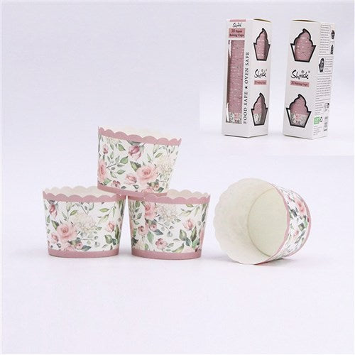 Cupcake Cups - High Tea Roses Self Standing Baking Cups 25pk