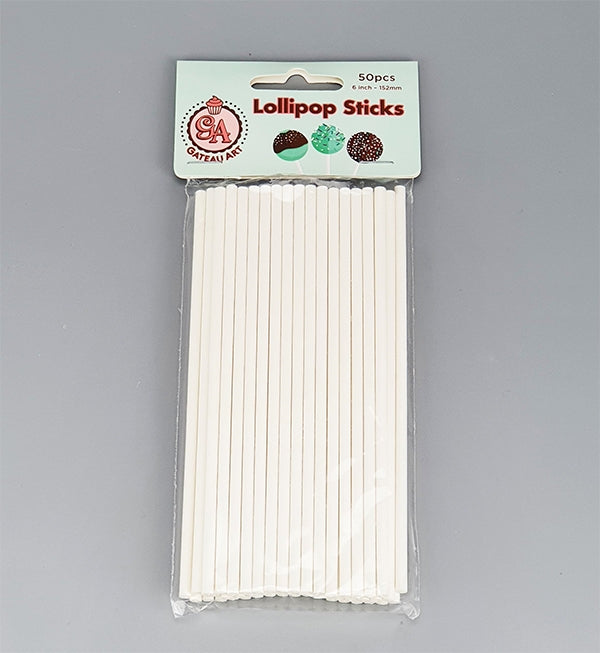 Lollipop sticks - 6 inch paper coated - 50pk
