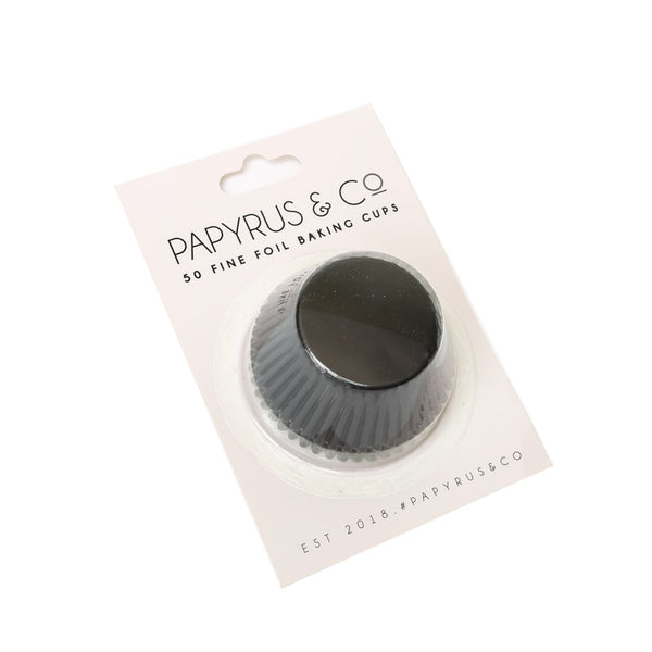 Cupcake Cups Std - Black Foil (50 pack) - Papyrus