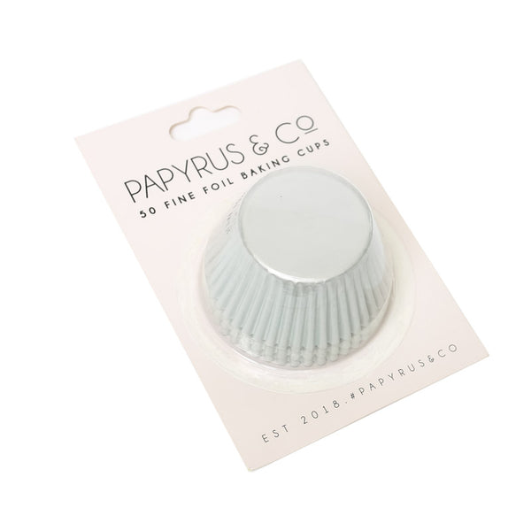 Cupcake Cups Std - White Foil (50 pack) - Papyrus