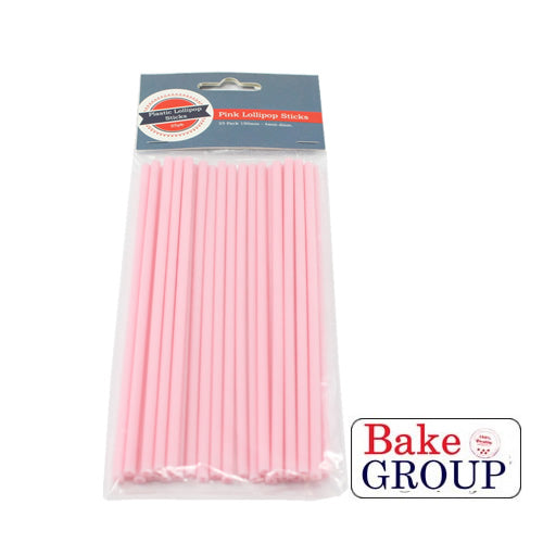 Lollipop Sticks - Pink 6 inch (25 pk)