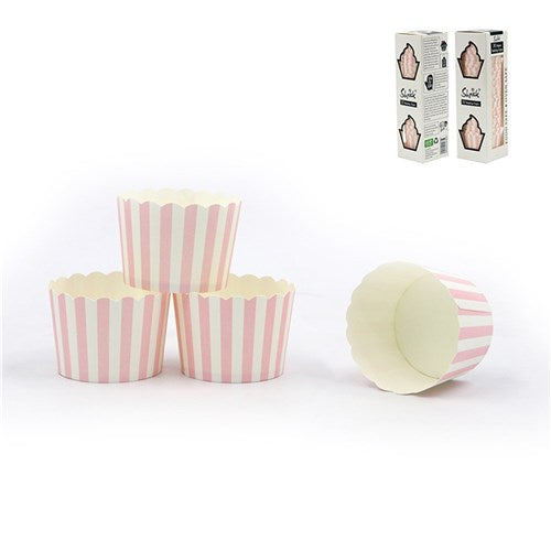 Cupcake Cups - Pink Stripe Self Standing Baking Cups 25pk