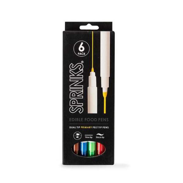 Edible Food Pens - Primary 6 piece Set - Sprinks