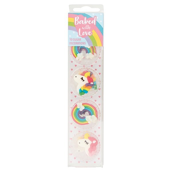 Sugar Decorations - Rainbows & Unicorns 10pk by Baked With Love