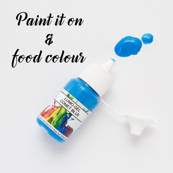 Edible Paint - Comet Blue Rolkem Lumo Paint 15ml (fluorescent)