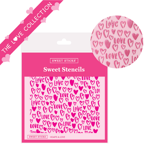 Hearts and Love - Cookie Stencil by Sweet Sticks