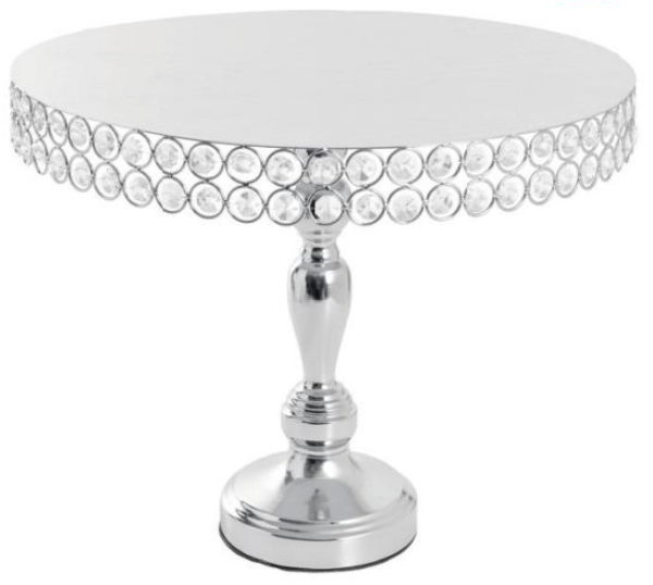 16 inch Crystal Silver Cake Stand