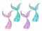 Cupcake Wafer Toppers - Mermaid Tails 12pk
