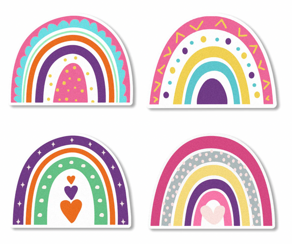 Cupcake Wafer Toppers - Colourful Boho Rainbows 12pk