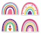 Cupcake Wafer Toppers - Colourful Boho Rainbows 12pk
