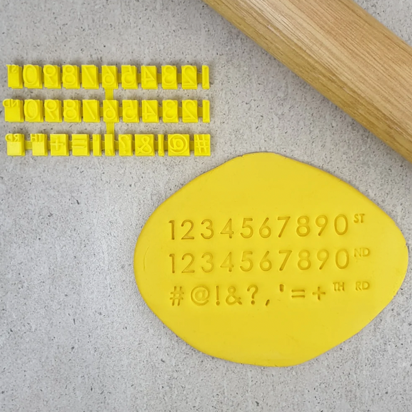 Alphabet Stamp Set - Modern Numbers & Symbols - 7-9mm