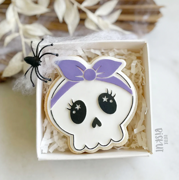 Cutter & Debosser Set - Cute Skull with Bow - by Little Biskut