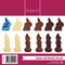 Chocolate Mould - 3D Easter Rabbits