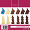 Chocolate Mould - 3D Easter Rabbits #52 - 8cm and 12cm