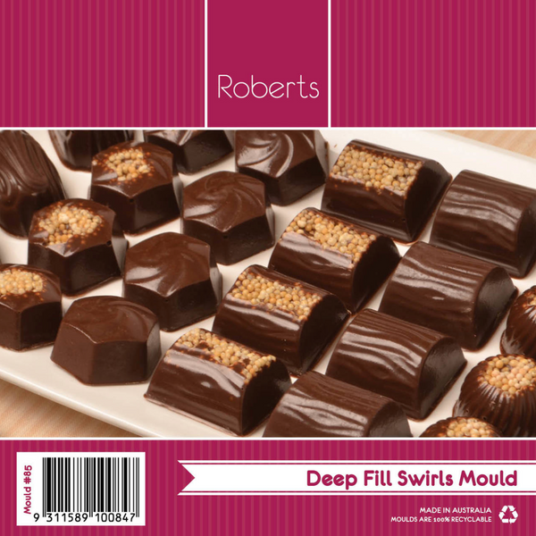 DEEP FILL SWIRLS CHOCOLATE MOULD WITH RECIPE CARD #85