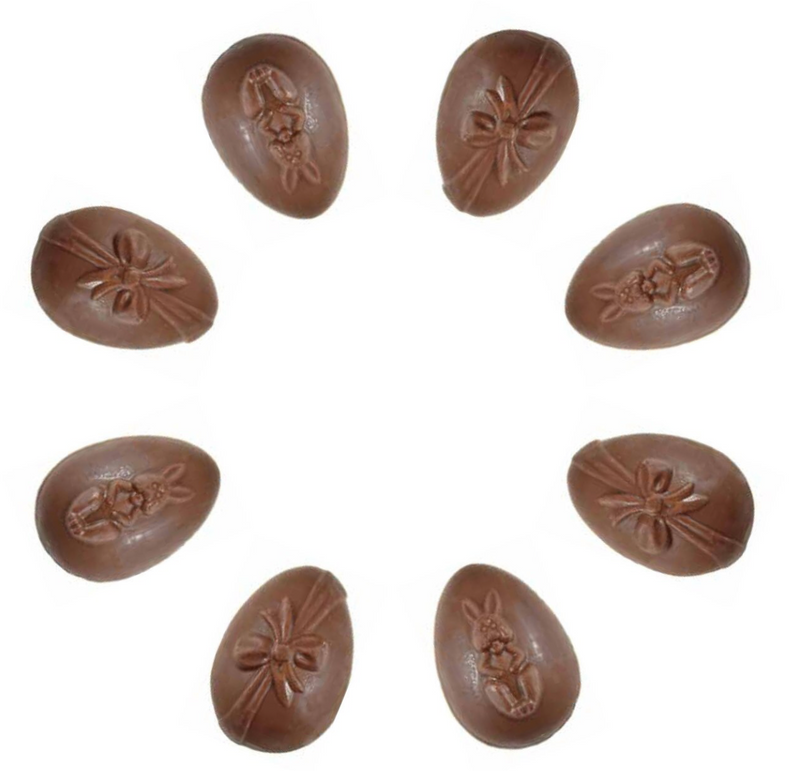 EASTER EGGS BUNNY & RIBBON 5.5CM CHOCOLATE MOULD