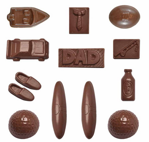 Chocolate Mould - Fathers Day - Dad Boat Tie Car Golf Football Beer Cigar