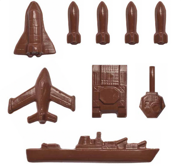 Chocolate Mould - Military Tanks, Battleships, Planes (Navy Army Airforce)