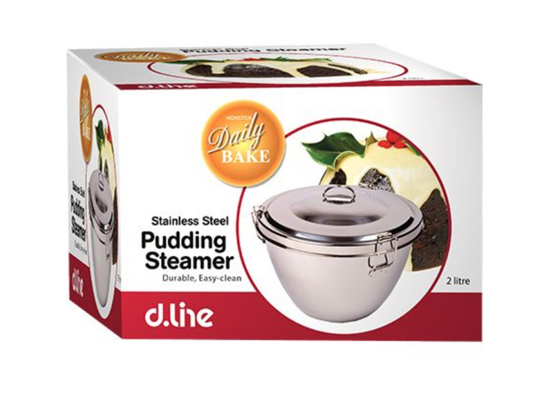 Pudding Steamer - 2 Litre Stainless Steel - Christmas