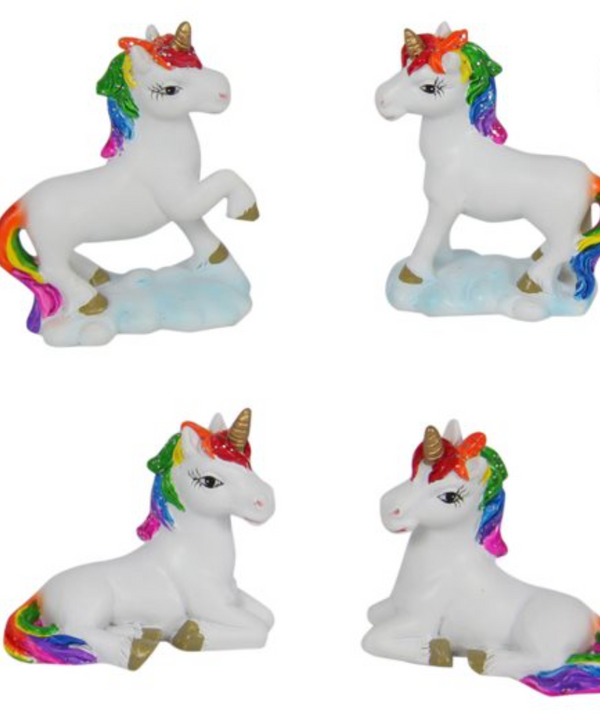 5cm Rainbow Unicorn Cake Ornament - Asstd