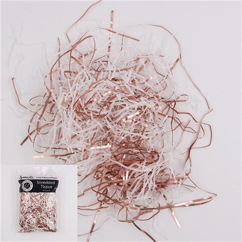 Packaging - Shredded Paper - Rose Gold & White 40g