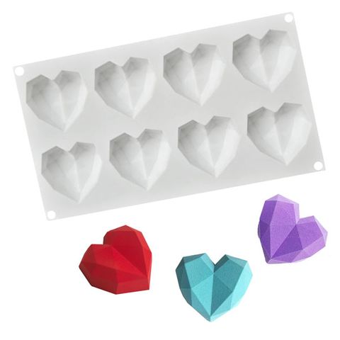 Silicone Mould - Small Geometric Heart 3D