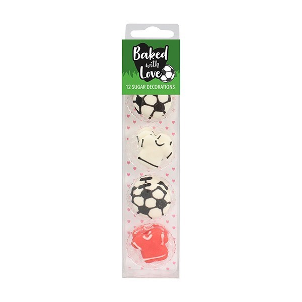 Soccer Balls & Jersies Sugar Decorations - Baked With Love 12pk