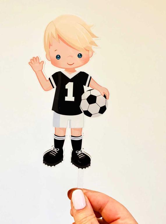 Soccer Boy - Printed Acrylic Cake Topper