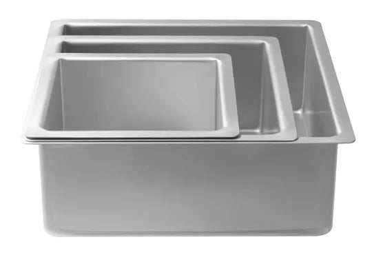 Cake Pan Set - Square Deep Cake Pan Set - 6, 8 and 10 inch pans (x 4 inch deep)