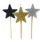 Candle: Gold Glitter Star - long stick candle